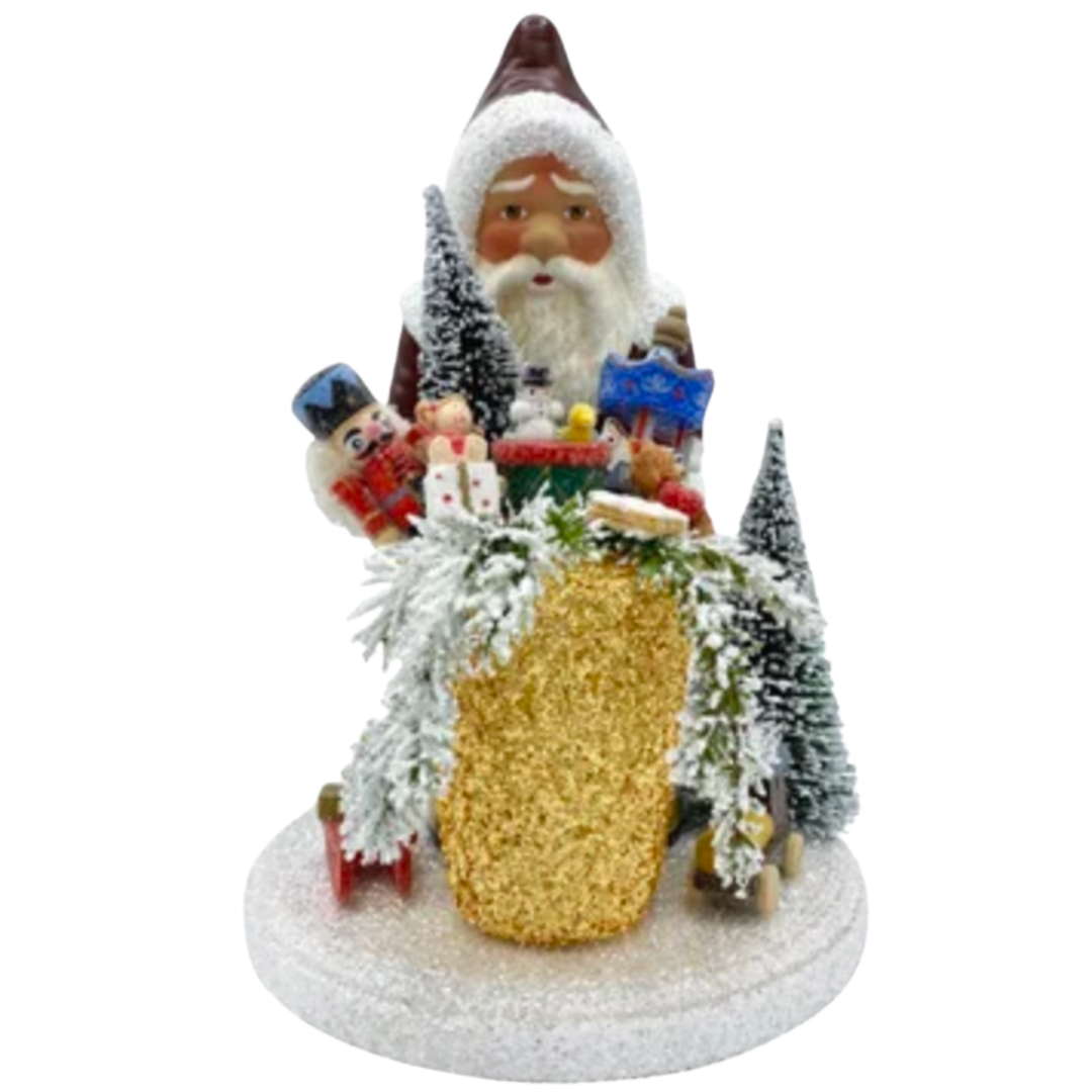 ALEXANDER TARON Santa With Gifts Paper Mache Candy Container Default Title