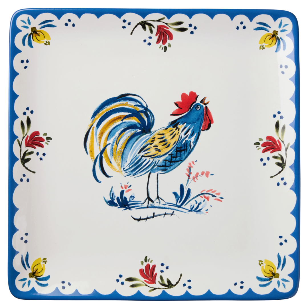 CERTIFIED INTERNATIONAL French Rooster Square Platter Default Title