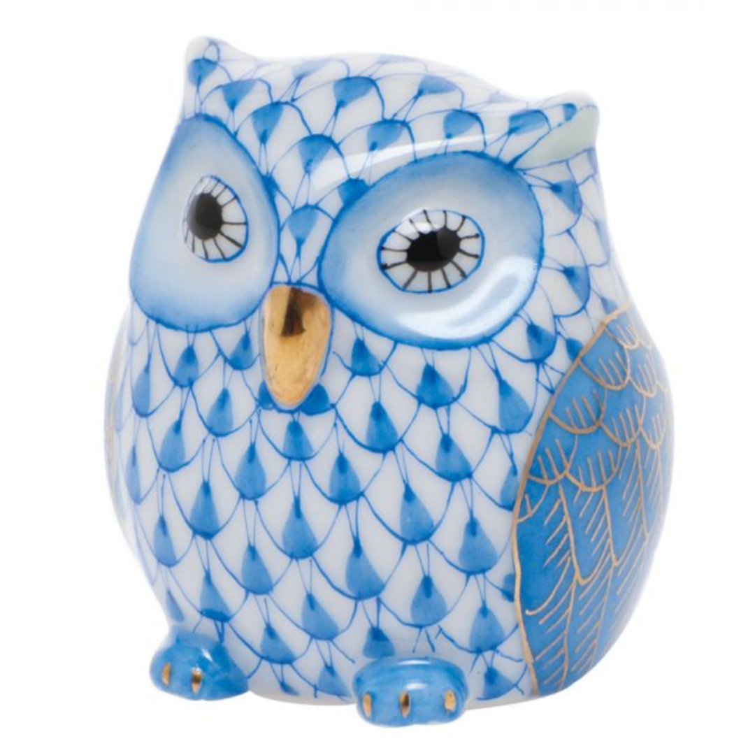 HEREND Owlet BLUE