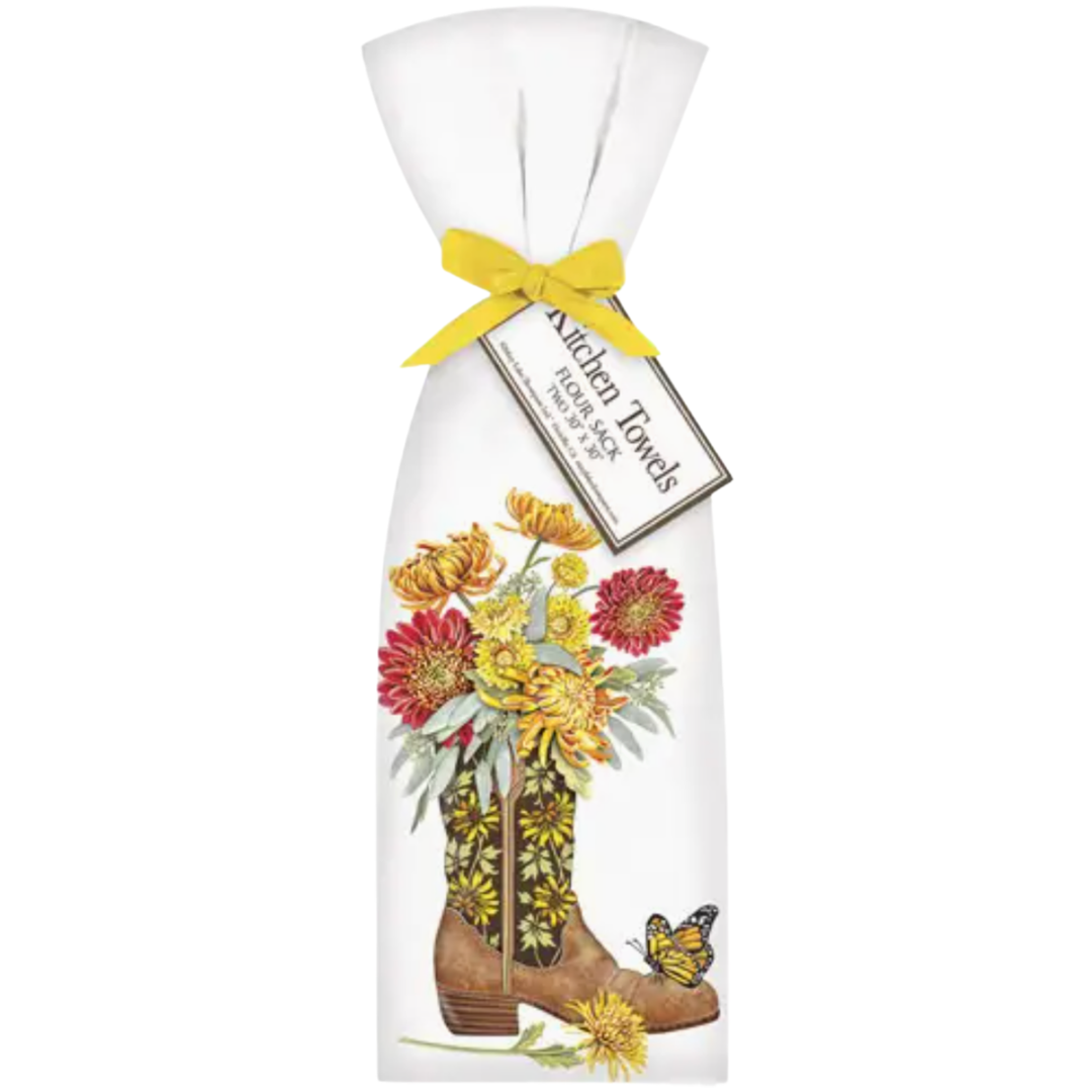 MARY LAKE THOMPSON Mums In Cowboy Boot Towel Set Default Title