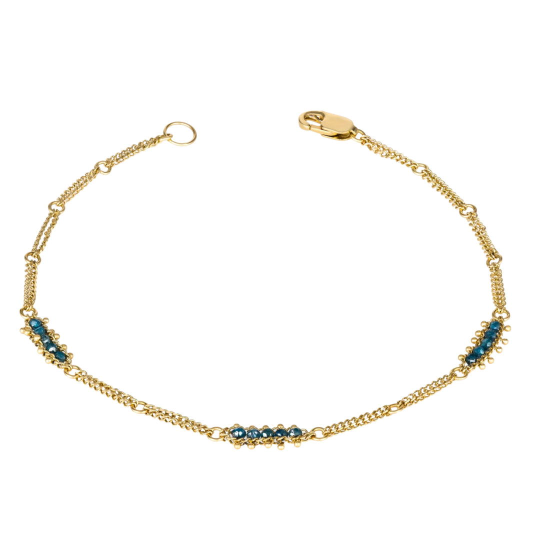 AMALI Blue Diamond Station Bracelet in 18K Gold Default Title