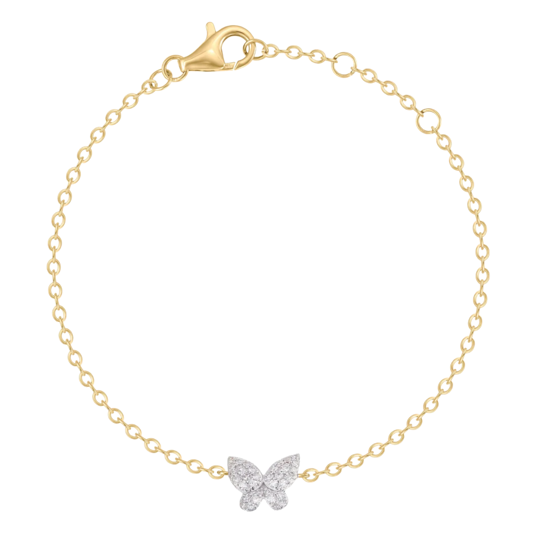 Phillips House Butterfly Mini Yellow Gold Bracelet With Diamonds Default Title