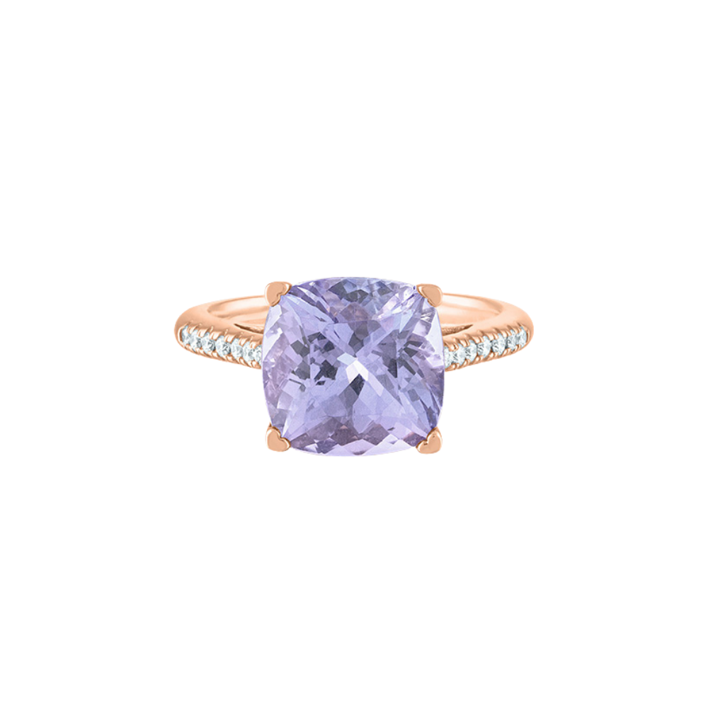 LISA NIK 18K Rose Gold De France Amethyst Quartz Ring