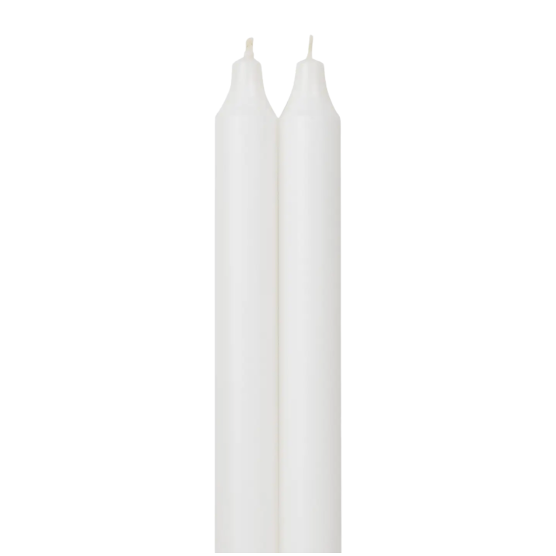 NORTHERN LIGHTS Pure White Taper Candles Set Of 2