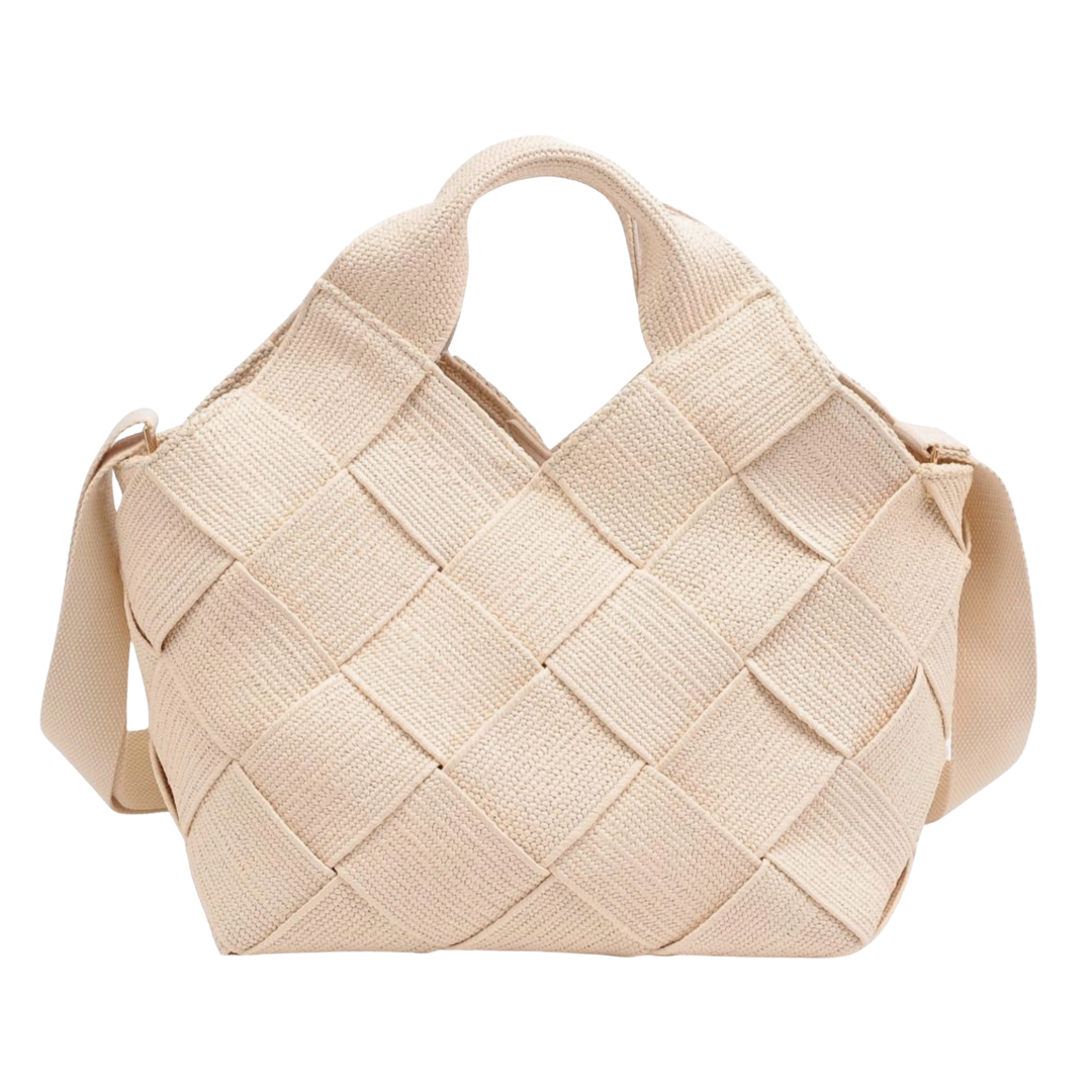 SOL AND SELENE Resilience Woven Straw Cream Tote Default Title
