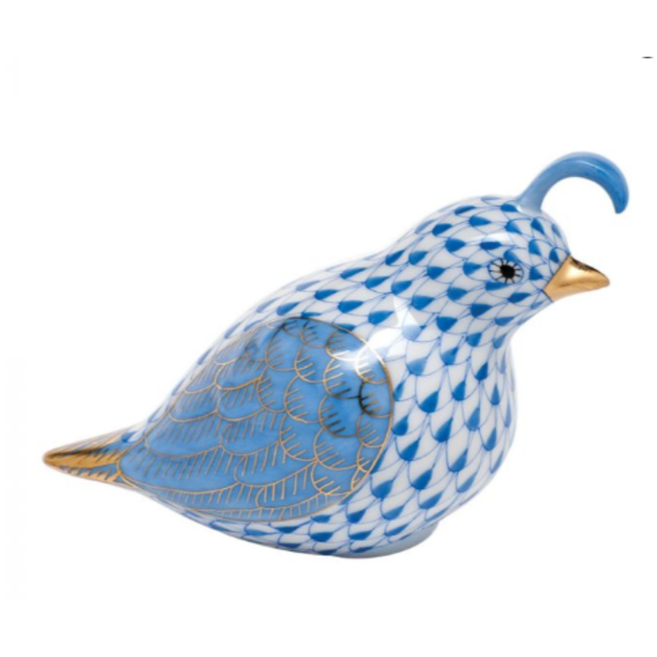 HEREND California Quail BLUE