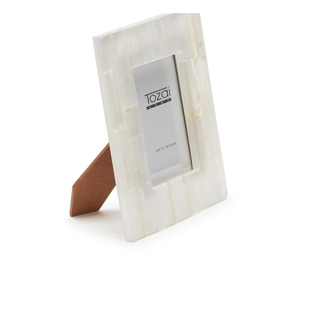 TWO'S COMPANY Selenite Photo Frame 4x6