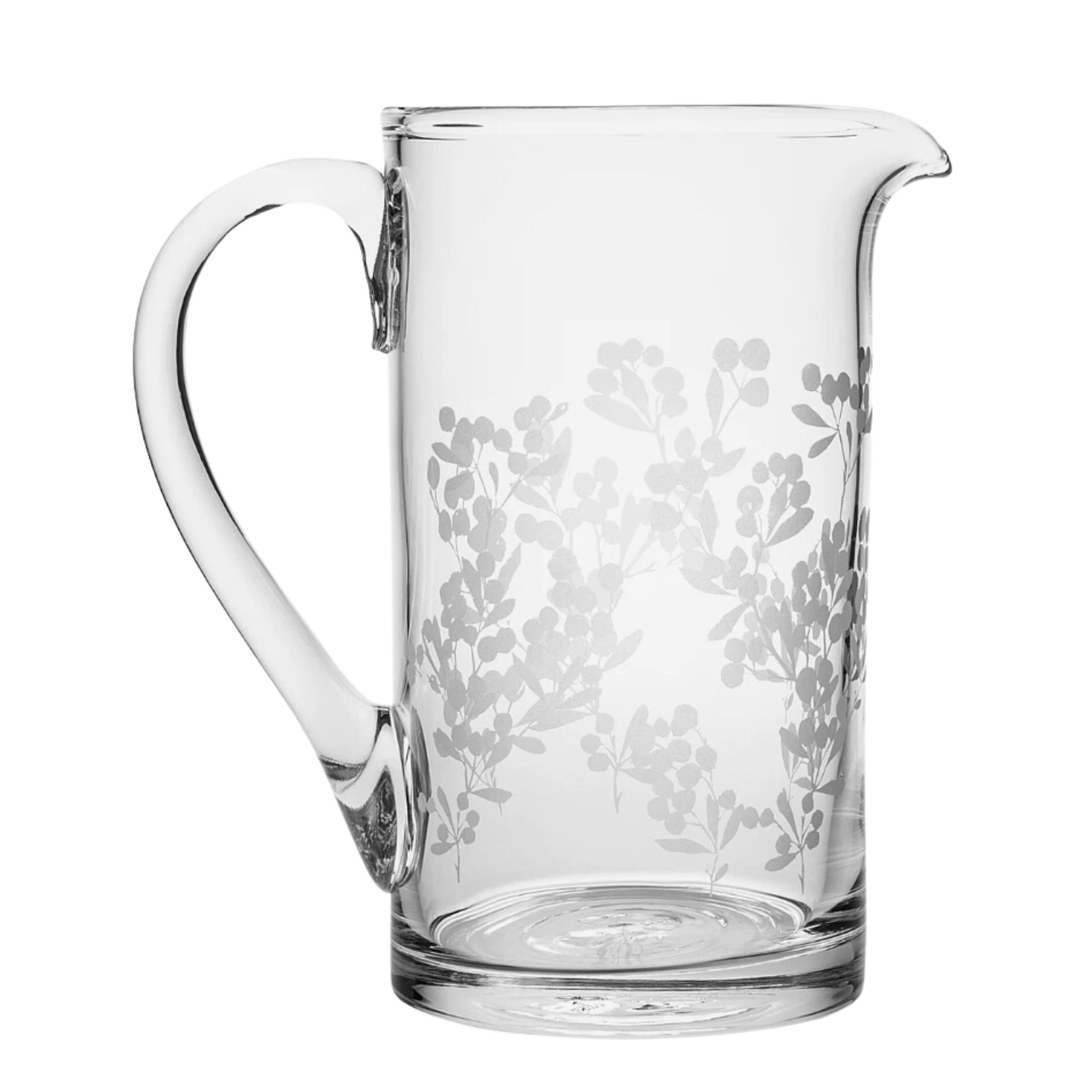 SIMON PEARCE Engraved Berry Ascutney Pitcher