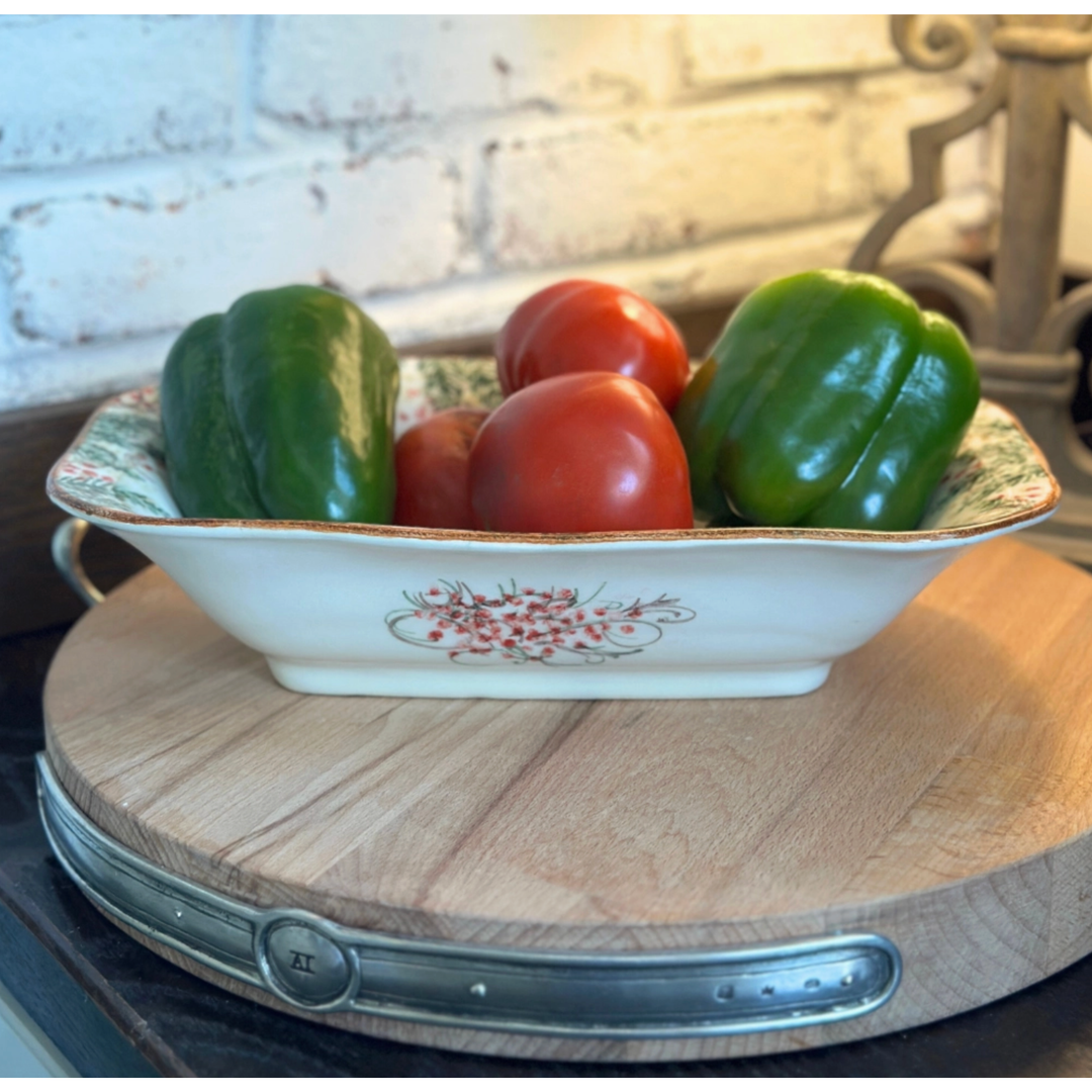 ARTE ITALICA Natale Rectangular Bowl