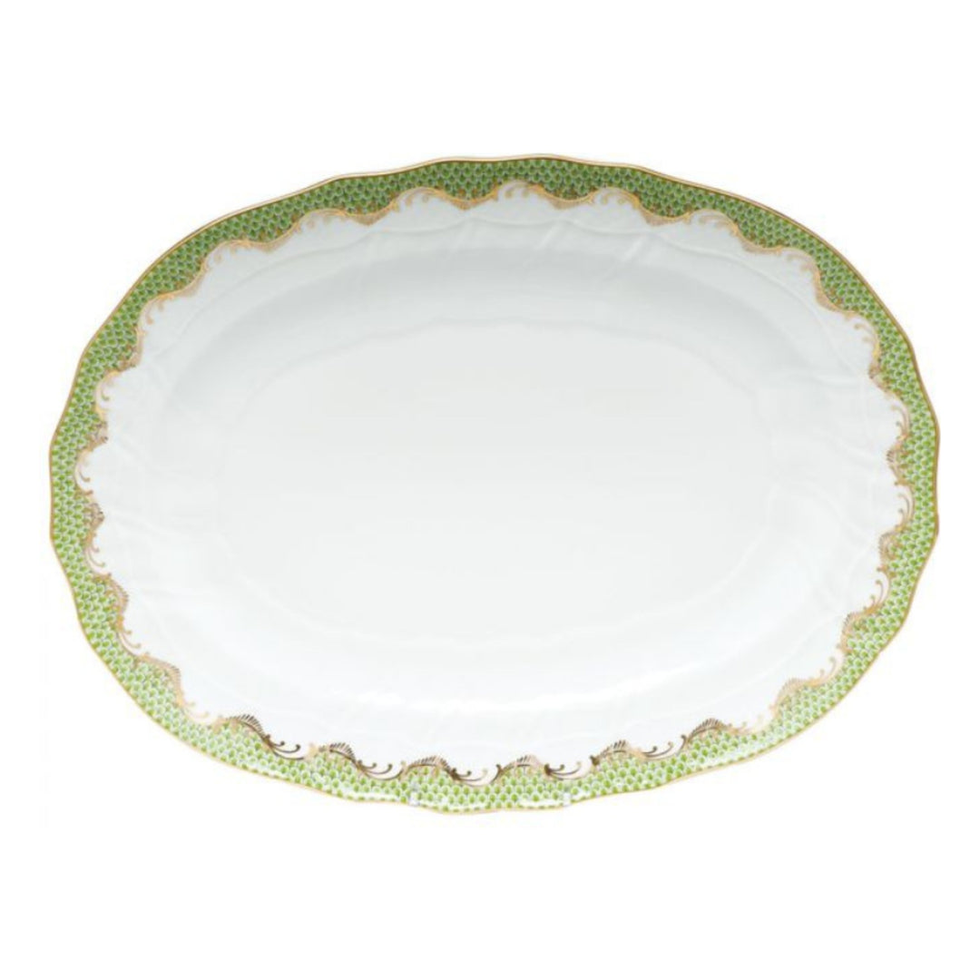 HEREND Fish Scale Evergreen Platter