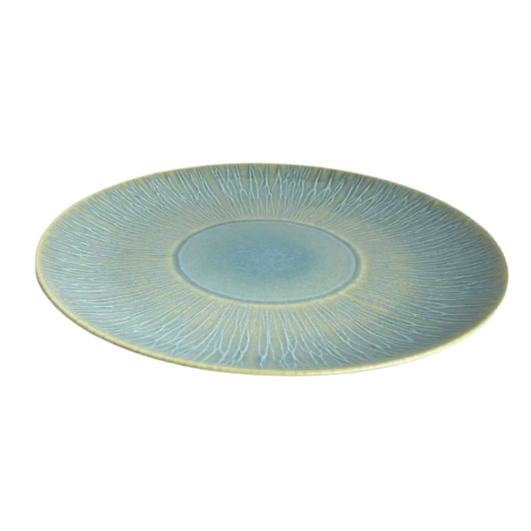 CARMEL CERAMICA Stillwater Verte Round Serving Platter Default Title