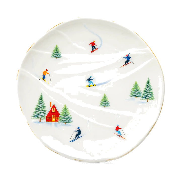 GRACE TEAWARE Winter Ski Slope Salad Plate Default Title