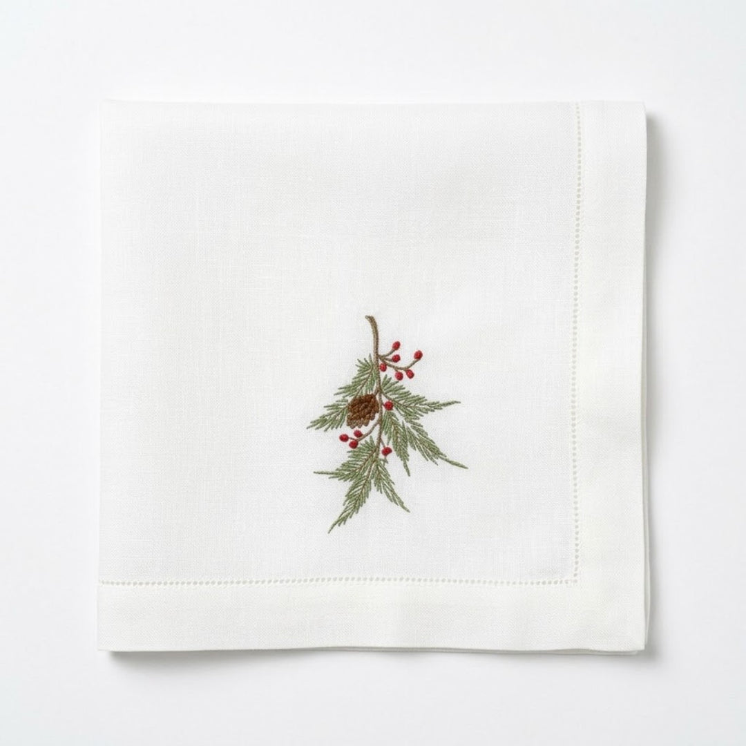 ARTE ITALICA Natale Pine Large Linen Napkin Default Title