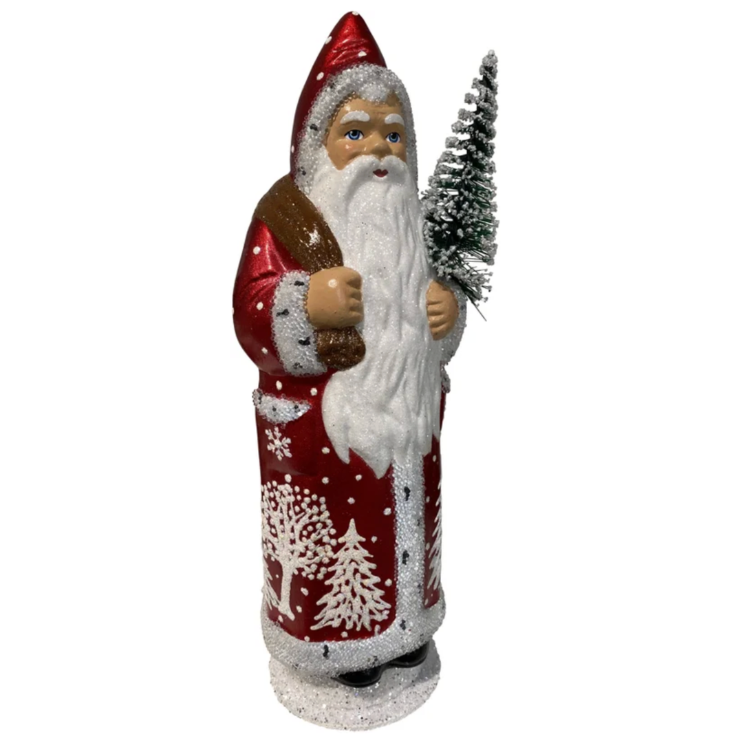 ALEXANDER TARON Santa Red Coat Trimmed With Ermine Edge Detail Default Title