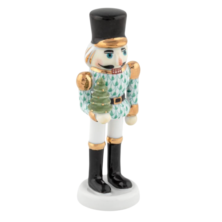 HEREND Nutcracker With Christmas Tree GREEN