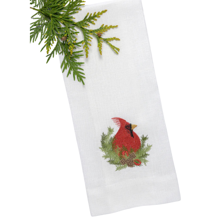 ARTE ITALICA Christmas Cardinal Linen Towel Default Title