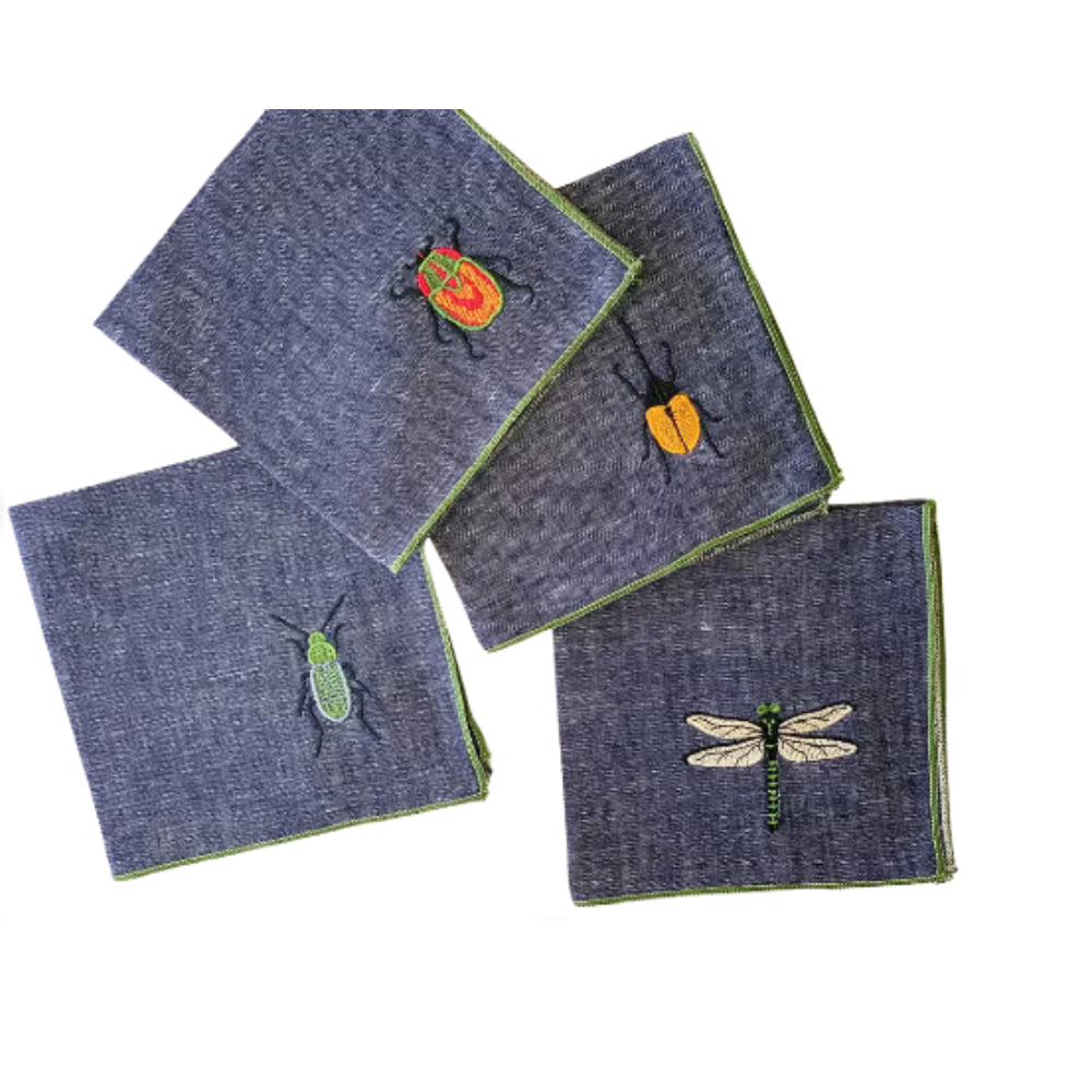 DOT & ARMY Individually Sold Linen Chambray Cotten Cocktail Napkins