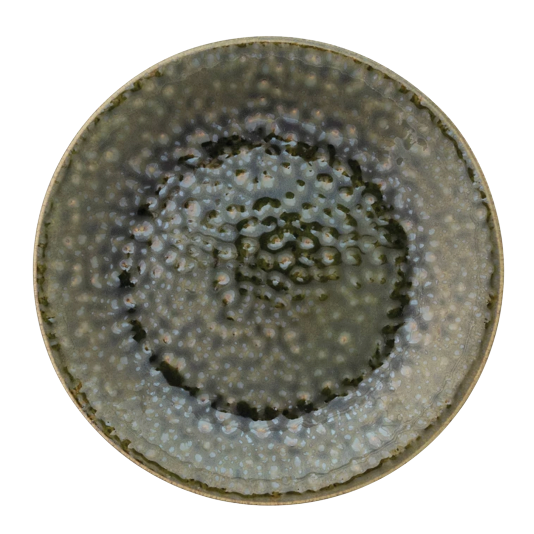 CREATIVE CO-OP Stoneware Green With Glaze Plate Default Title