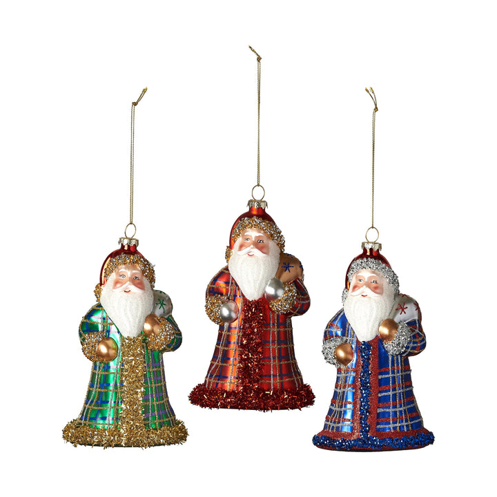 180 DEGREES Plaid Santa Ornament Default Title
