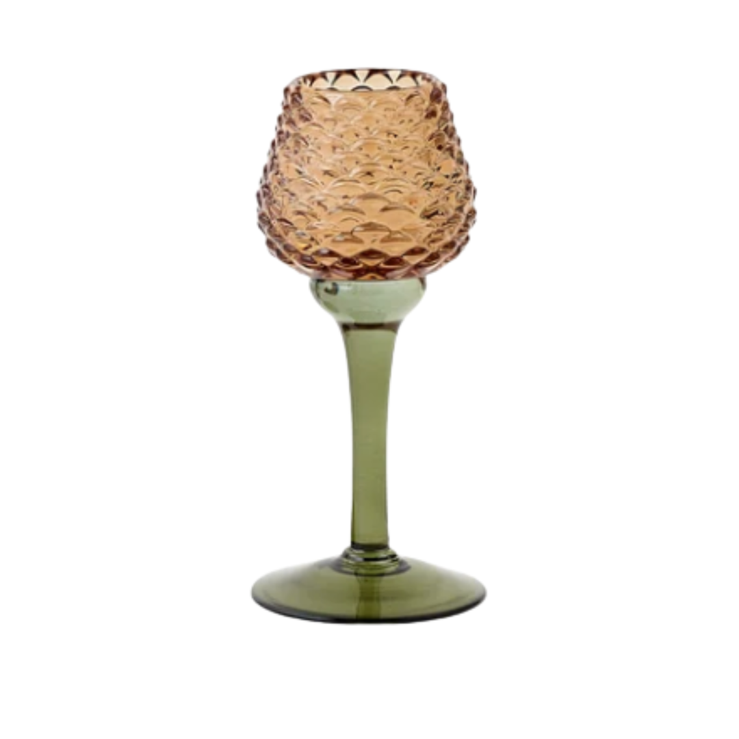 Pinecone Short Pedestal Votive Holder