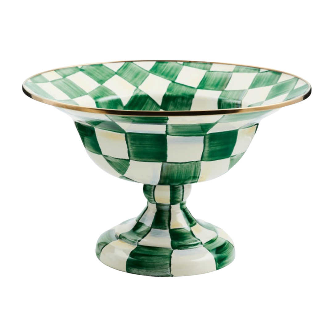 MACKENZIE CHILDS Emerald Check Large Compote Default Title