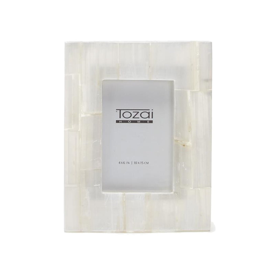 TWO'S COMPANY Selenite Photo Frame 4x6