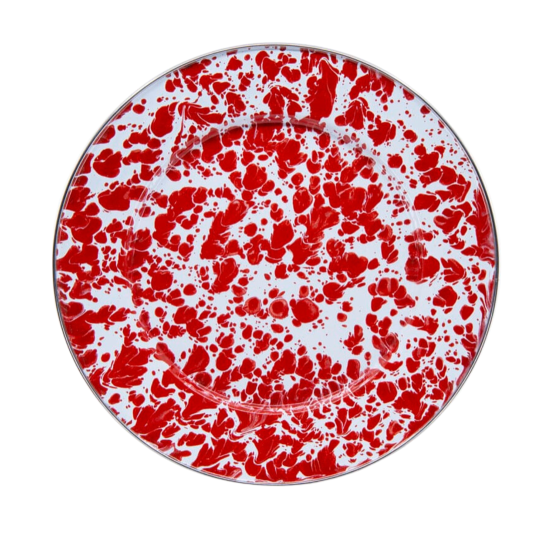 GOLDEN RABBIT Red Swirl Dinner Plate