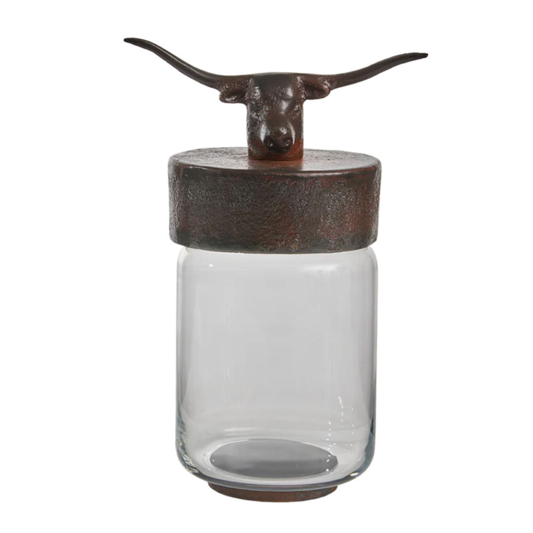 JAN BARBOGLIO Nueces Canister With Longhorn Head Lid Default Title