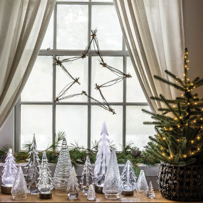 Evergreen 18" Silver Leaf Glass Tree