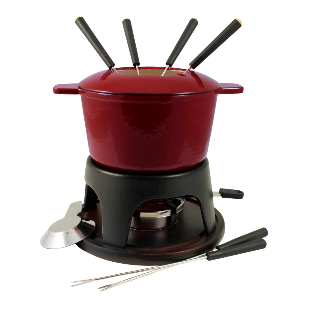 SWISSMAR Sierra Cherry Red Iron Fondue Pot SetI Default Title