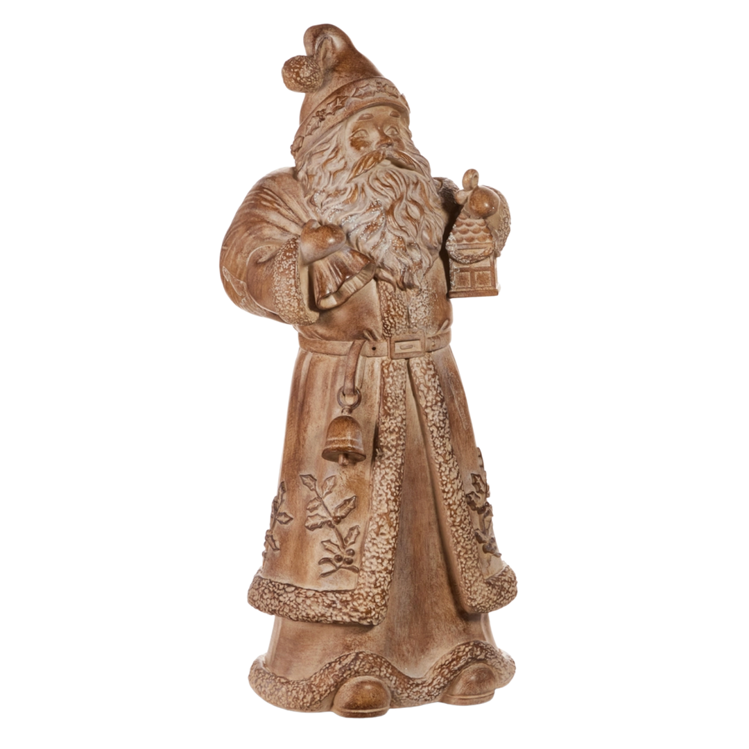 RAZ IMPORTS White Wash Wood Look Santa Default Title