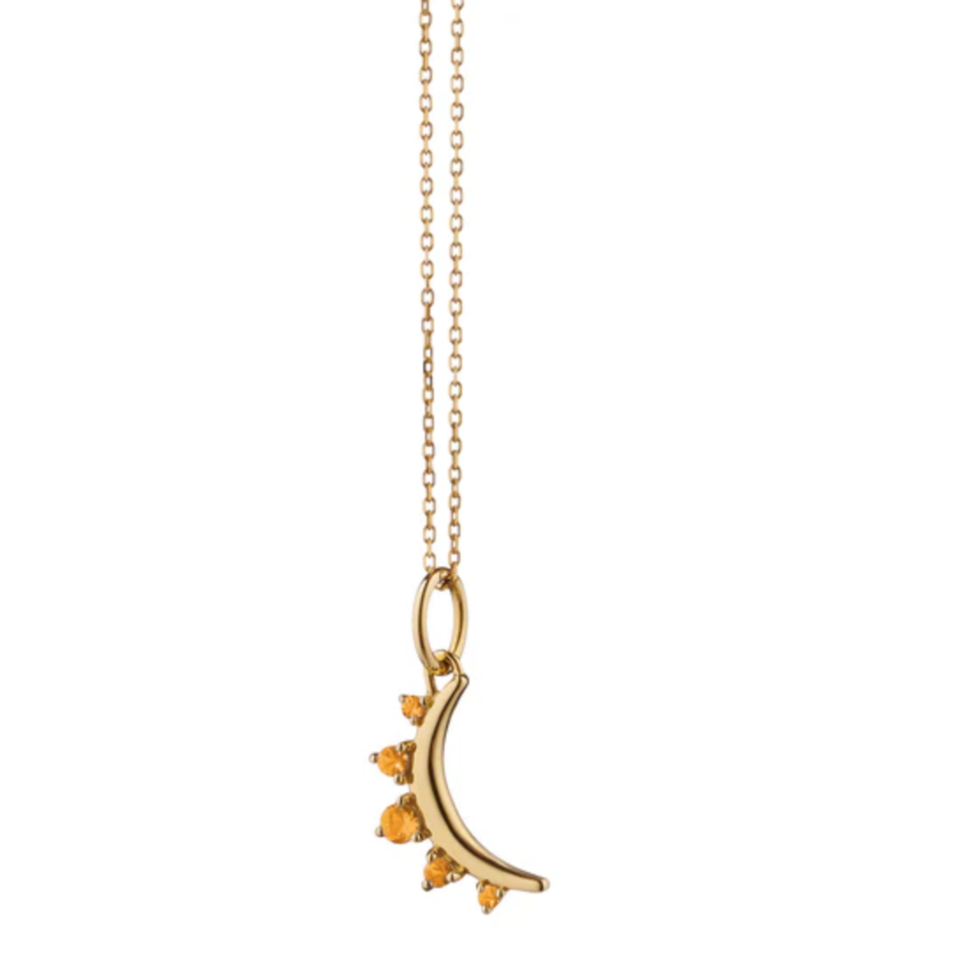 MONICA RICH KOSANN November Citrine "Moon" 18K Gold Birthstone Necklace