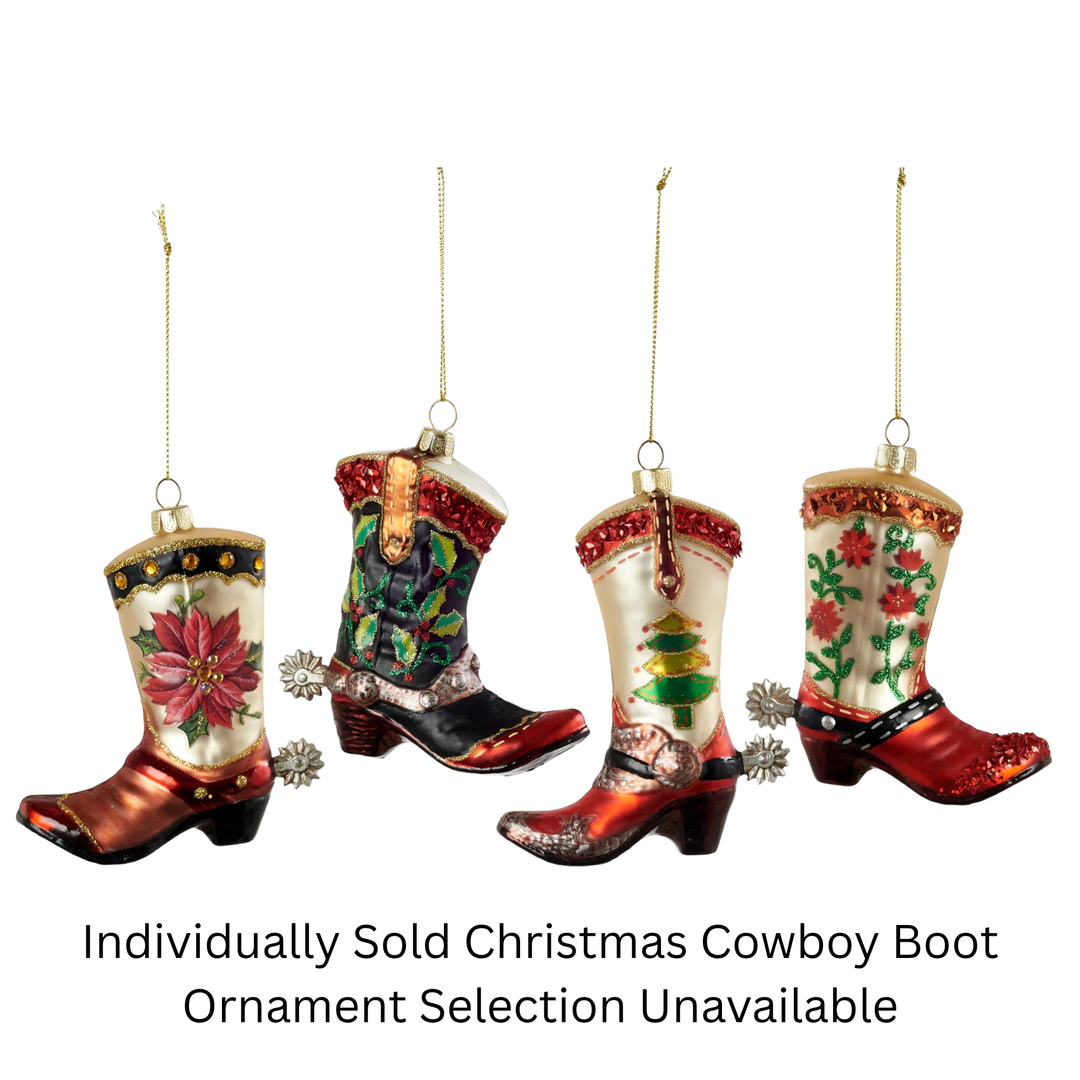 180 DEGREES Individually Sold Christmas Holiday Cowboy Boot Ornament Default Title