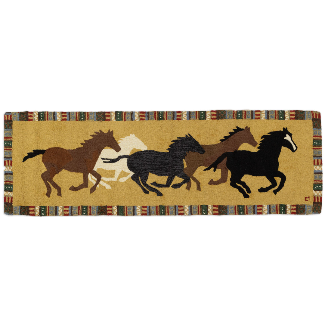 CHANDLER 4 CORNERS Galloping Horses Hooked Floor Runner Default Title