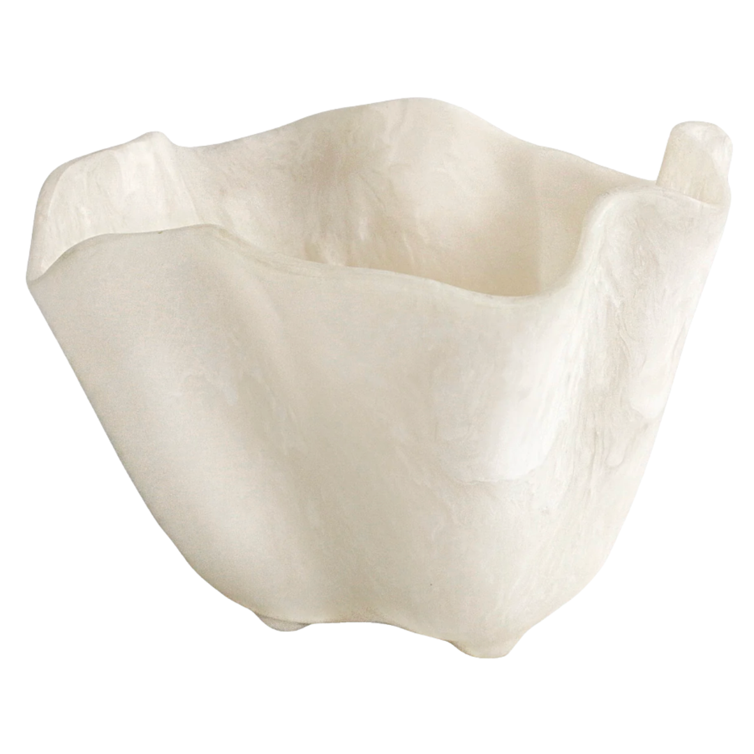 BEATRIZ BALL Alabaster White Swirl Alabaster Ice Bucket