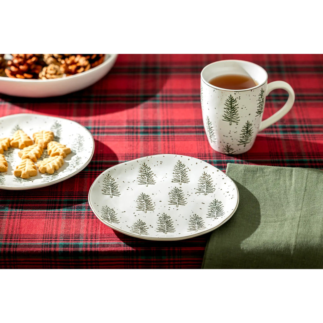 GRACE TEAWARE Snowy Pine Trees Salad Plate