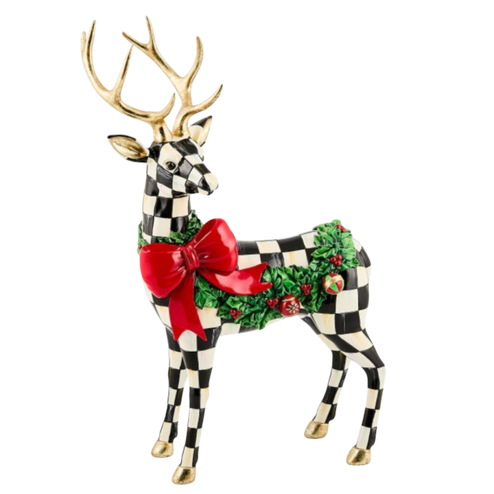 MACKENZIE CHILDS Holly Check Standing Deer