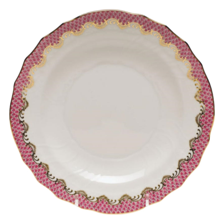 HEREND Fish Scale Pink Bread and Butter Plate