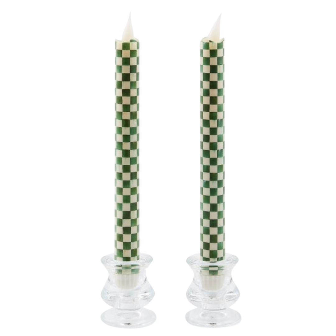 MACKENZIE CHILDS Emeral Check Flameless Dinner Candles Default Title