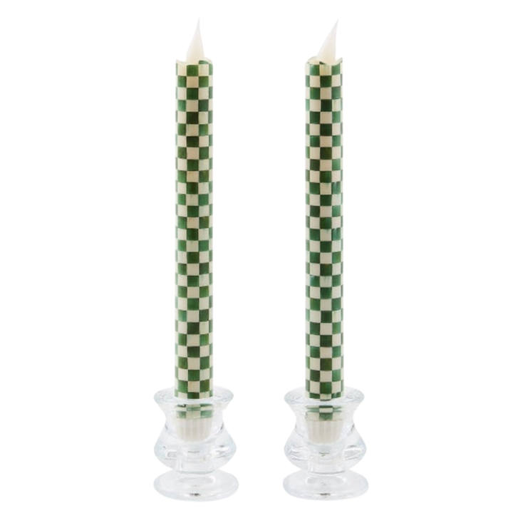 MACKENZIE CHILDS Emeral Check Flameless Dinner Candles Default Title