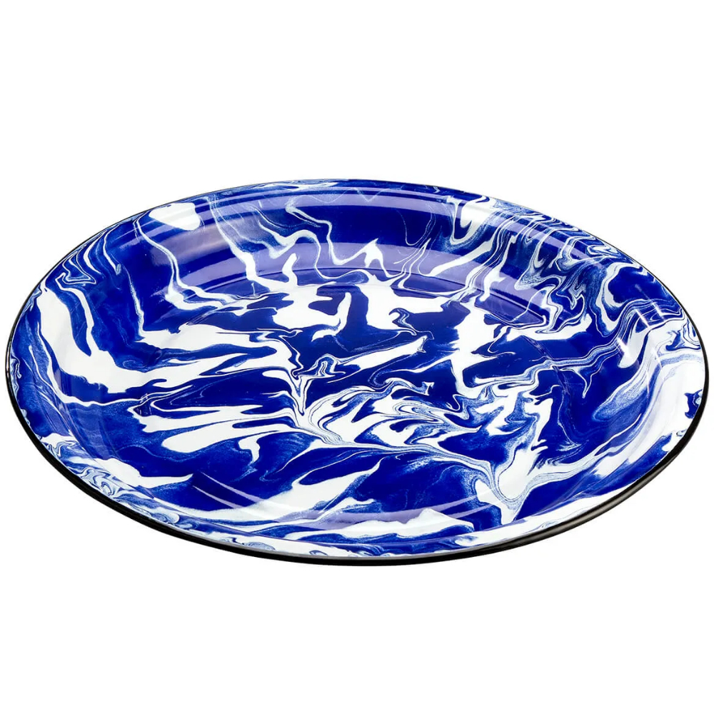 180 DEGREES Marble Enamel Blue Swirl Plate