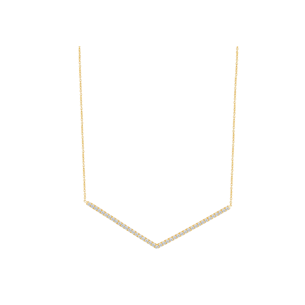 LISA NIK 18K YELLOW GOLD CHEVRON DIAMOND NECKLACE