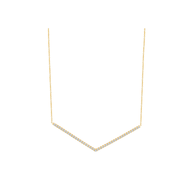 LISA NIK 18K YELLOW GOLD CHEVRON DIAMOND NECKLACE