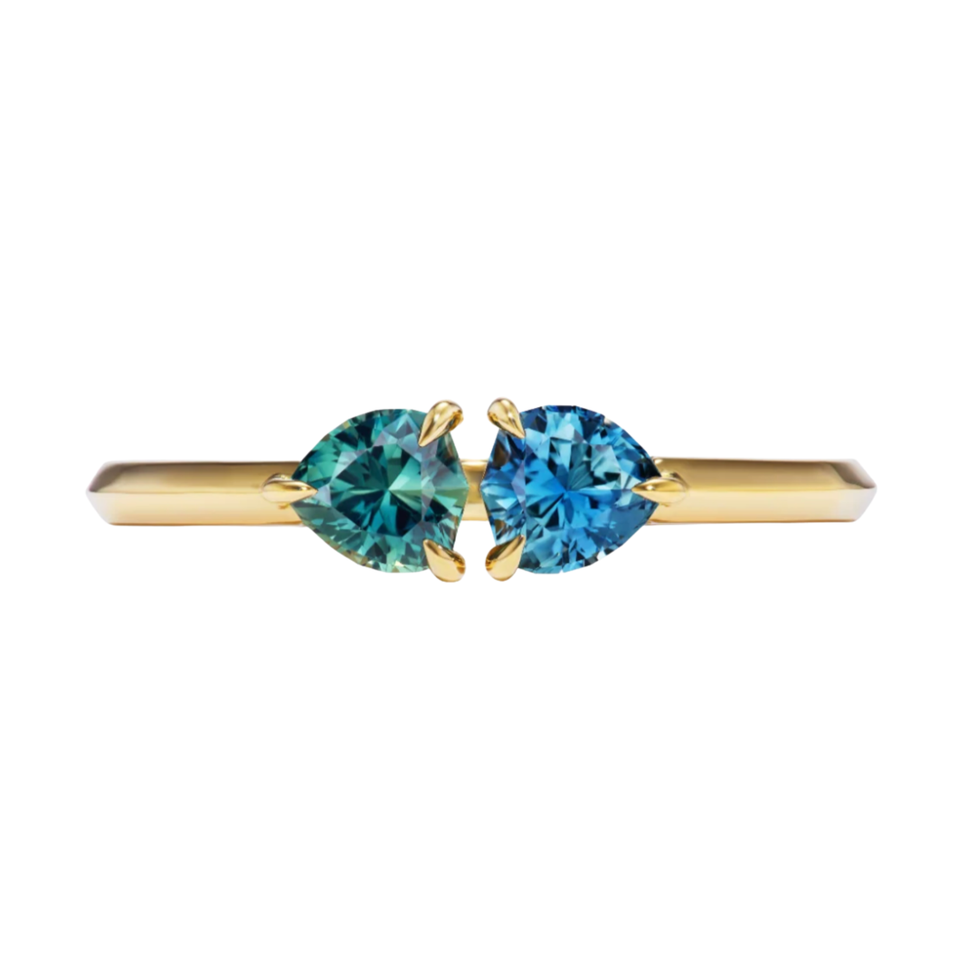 MELUZZA Broken Ice Blue And Teal Sapphire Ring Default Title