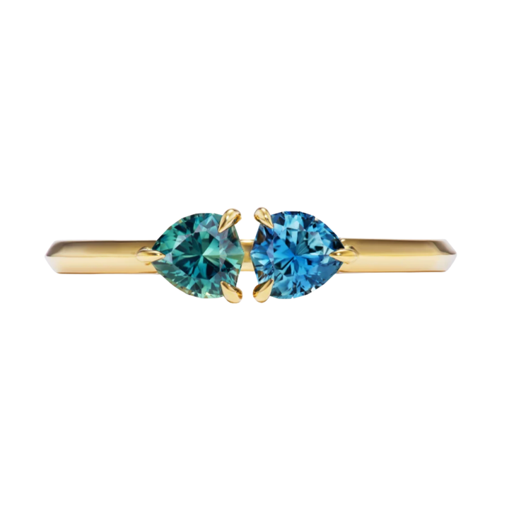 MELUZZA Broken Ice Blue And Teal Sapphire Ring Default Title