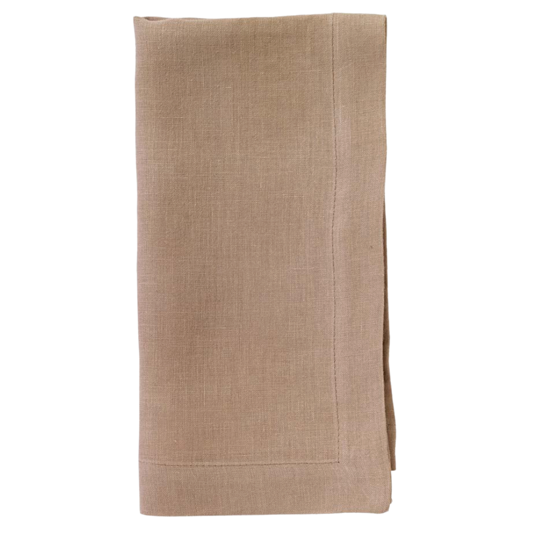 BODRUM Riviera Solid Stonewashed Tobacco Linen Napkins Default Title