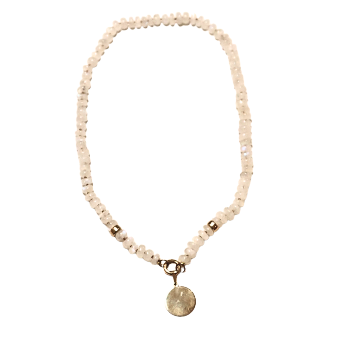 KELLY FLETCHER Moonstone Bead Necklace With 14K Yellow Gold Default Title