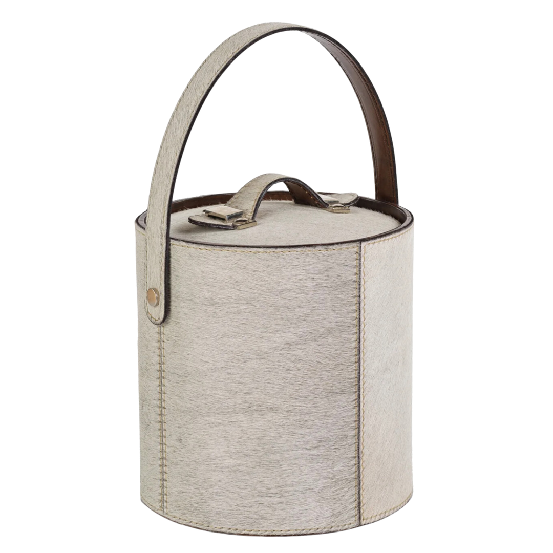ZODAX St. Moritz Hair - On - Hide Leather Insulated Ice Bucket