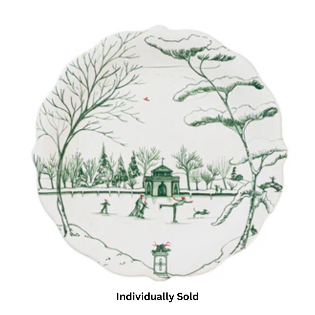 JULISKA Country Estate Evergreen Winter Frolic Evergreen Appetizer Plates Individually Sold Default Title