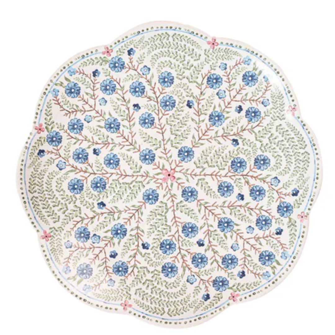 JULISKA Villa Seville Chambray Floral Scalloped DessertSalad Plate Default Title